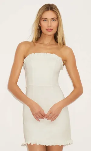 Lulus Little Lovely Ivory Strapless Mini Dress Party Cocktail Engagement Medium thumbnail 1