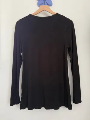 Hatch 1 Small Maternity The Softest Rib Nursing Henley black Lounge Comfy thumbnail 7