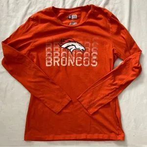 Denver Broncos NFL Official Team Apparel Orange Long Sleeve Shirt Game Day thumbnail 1