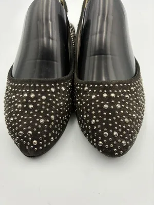 Blue Suede Shoes Womens Black Studded Flats Size 10 Sparkly Comfortable Slip-On thumbnail 10