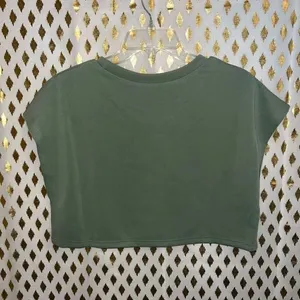 NWT daisy Sage green boxy crop top size L thumbnail 4