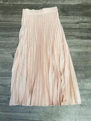 SHEIN Blush Pink Pleated Midi Skirt High Waist Size S thumbnail 2