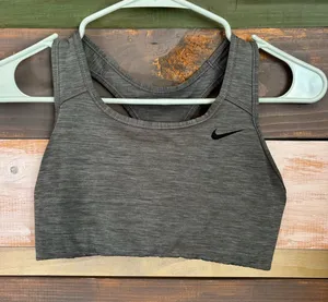 gray nike sports bra thumbnail 1