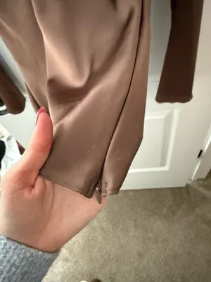 ZARA Brown Silk Top thumbnail 3