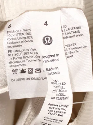 Lululemon Ribbed Softstreme Zip-leg High Rise Cropped Pant 25” BONE Size 4 thumbnail 5