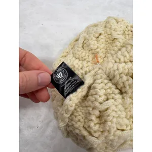 47 Brand Denver Broncos Women's Cable Knit Pom Beanie Hat Cream Orange NFL thumbnail 7