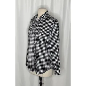 GRAYSON The Hero Black White Gingham Button Front Shirt Blouse Size 02 Small thumbnail 5