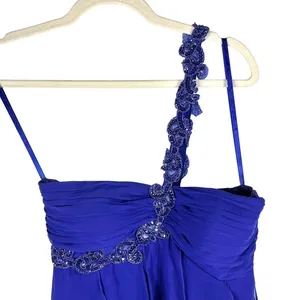 Y2K Fairy‎ Grunge Midi Dress 3/4 Blue Purple Beaded Coquette Angel Empire Waist thumbnail 7