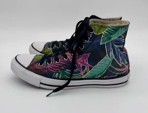 Converse Chuck Taylor High Top Tropical Floral Palm Sneakers Mens 8 Womens 10 thumbnail 1