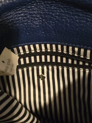 kate spade navy pebbled leather zipper wallet with gold hardware thumbnail 9