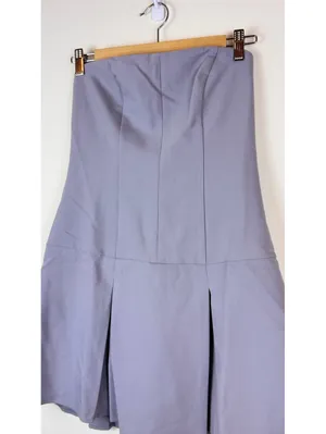 Abercrombie & Fitch NWT Gray Strapless Pleated Skort Mini Dress Y2K Size M thumbnail 3