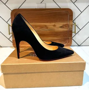 Christian Louboutin Alminette black suede 100MM pointed-toe pump size 38W2 thumbnail 1