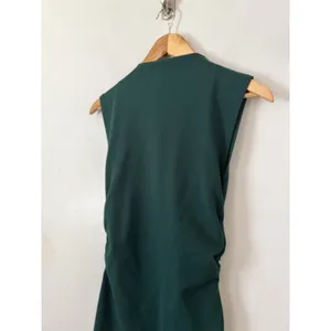 Z Supply Emerld Green High Neck Ruched Stretchy Side Slit Dress Size Small thumbnail 4
