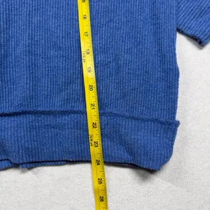 Free People We The Free Women’s Small Blue Ribbed Oversized Pullover Sweatshirt thumbnail 7