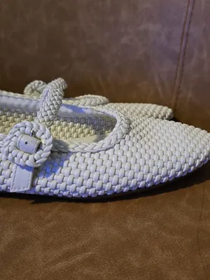 Zara White Woven Mary Jane Flats for women thumbnail 14
