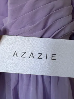 Azazie Lilac Chiffon Wrap Bodice Gown thumbnail 3
