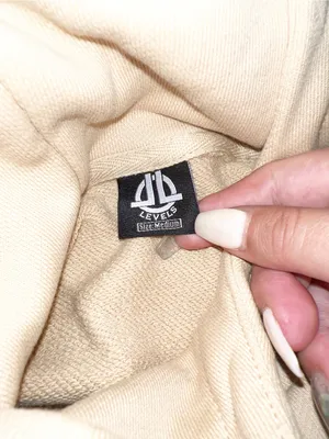 LVLS Levels Embossed Cropped Hoodie in Nude thumbnail 9