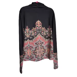 Made with Love Black Red Brown Green Paisley Knit‎ Top Crossover V Neck S thumbnail 4