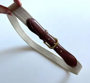 Coach Vintage 34" #3880 Canvas Leather Belt thumbnail 1