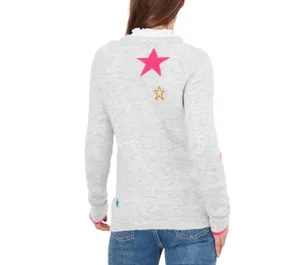 Joules Chantelle Grey Marl Star Sweater Size 8 thumbnail 2