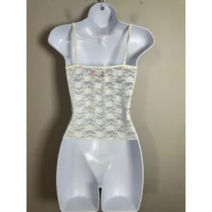 Edikted Eira Sheer Lace Tank Top Cream Floral V-Neck Camisole Small thumbnail 3