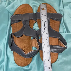 Comfort Sandals Women 9 Grey Adjustable Strap Minimalist Casual thumbnail 6