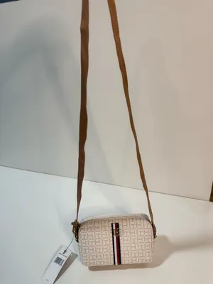 Tommy Hilfiger White Monogram Crossbody with Tricolor Stripe thumbnail 4