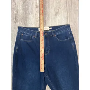 Soft Surroundings‎ Womens High Rise Flare Leg Jeans Dark Wash Blue Size 10 thumbnail 7