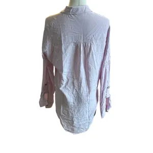 Maeve by Anthropologie light pink button up top small casual thumbnail 3