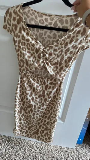 Leopard mini dress Brown thumbnail 1
