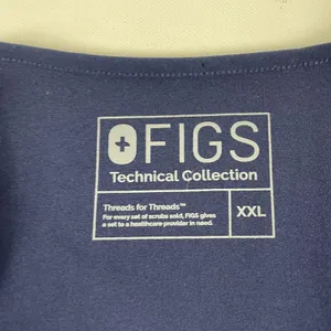 FIGS Shirt Womens XXL Blue V-Neck Short Sleeve Technical Scrub Top Medical‎ thumbnail 3