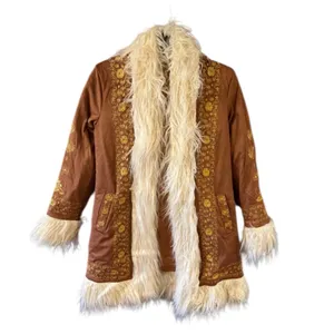 HIPPIE SHAKE HEROES Breaking Hearts Penny Lane Coat - Brown and Gold thumbnail 4