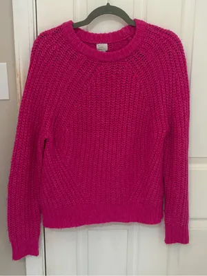A New Day Hot Pink Crewneck Sweater thumbnail 5