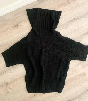 Black Turtle Neck Lose Knit Sweater Size M Size M thumbnail 1
