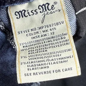 Miss Me Mid-Rise Slim Boot Dark Wash Embellished Jeans MP7697SB5V Size‎ 27 thumbnail 9