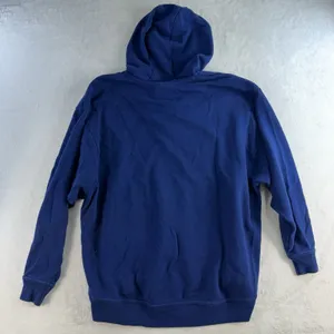 Nike M Medium Hoodie Sweatshirt Classic Swoosh Pullover Deep V-Neck Lace Up Blue thumbnail 11
