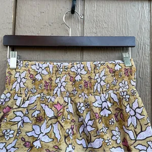 Aerie Womens Shorts Beige Tan Pink Floral Smocked Waist Flowy Size Medium thumbnail 5