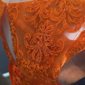 Women’s Orange Tea Length Formal Mother of the Bride Dress Corset Back Size 14 thumbnail 13