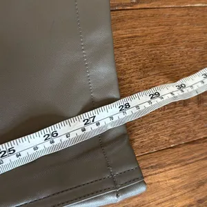 Abercrombie & Fitch 90’s ultra high rise straight taupe faux leather pant 25 thumbnail 6