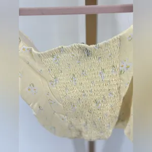 Princess Polly Floral Puff Sleeve Hook Eye Crop Top Yellow Size 6 thumbnail 7