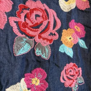 Savanna Jane Striped Floral Embroidered Dress size M Blue White Sleeveless thumbnail 8