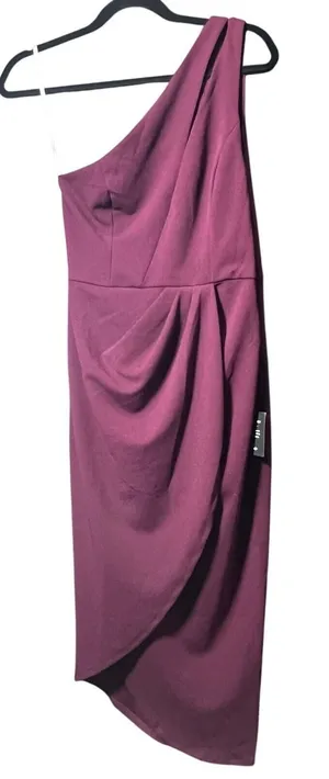 Lulus So Flirty Burgundy One Shoulder Cutout Asymmetrical Dress Size Small NWT thumbnail 1