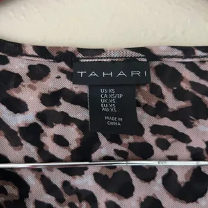 Tahari Cheetah Printed Mesh 3/4 Sleeve Mini Dress Size XS thumbnail 9