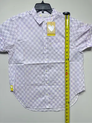 Kerri Rosenthal Mina Printed Cotton Shirt shorts set Lavender nwt size small thumbnail 3