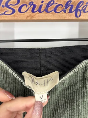 OLI & HALI corduroy high rise flare pants medium green thumbnail 2