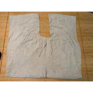Gap Womens Linen Blend Pull On Wide Leg Pants Oatmeal Size Large thumbnail 2