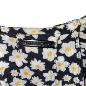 Billabong Daisy Floral Print Gauze peasant poof Sleeve 90s style Babydoll Dress thumbnail 10