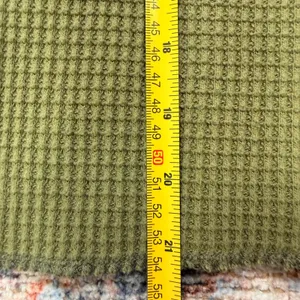 Madewell Womens Olive Green Waffle Knit Notch Neck Thermal Top Size Medium thumbnail 7