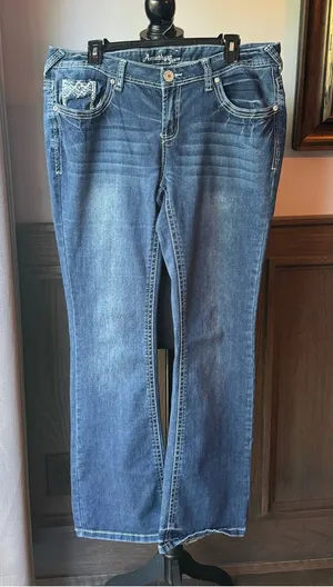 Amethyst embellished bootcut jeans 14 thumbnail 1