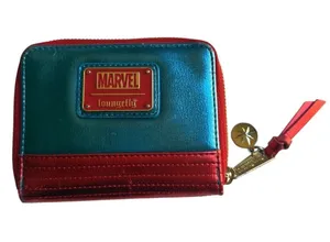 Loungefly x Marvel Purse Wallet Captain Marvel Metallic Logo Zip Around thumbnail 1